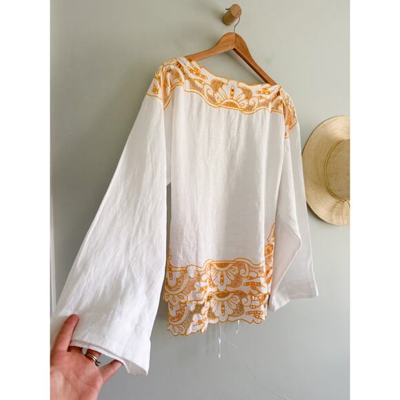 J.Crew | NWOT Cutwork tunic top in linen in White | Sz M - Picture 3 of 12